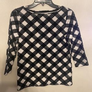 Talbots small petite black and white top